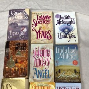 9Assorted Romance Paperback Book Lot - Pastel Covers (Purple, Cream) #10
